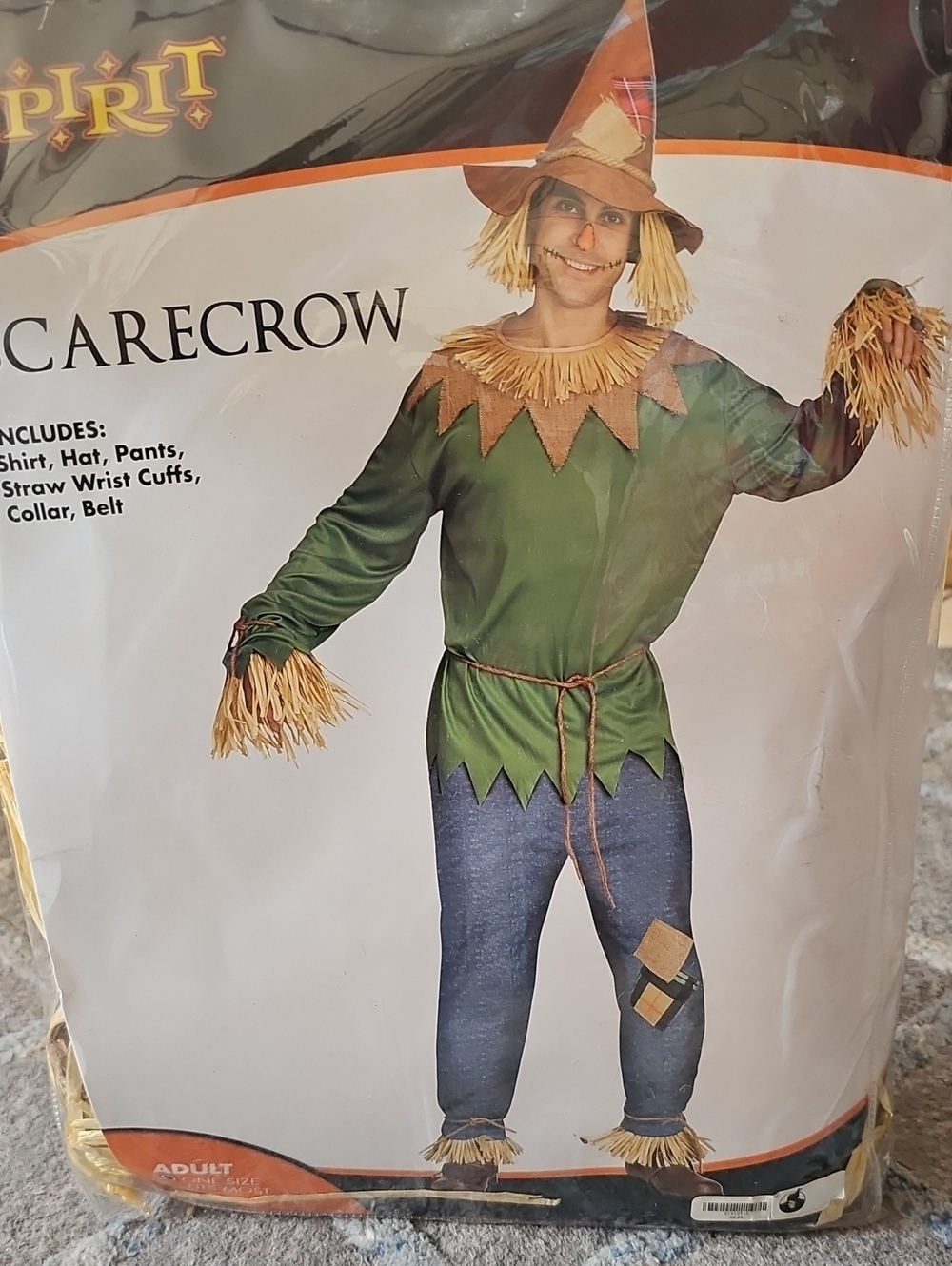 Spirit Scarecrow Costume - Green, Brown, Tan Adult One Size Fits Most